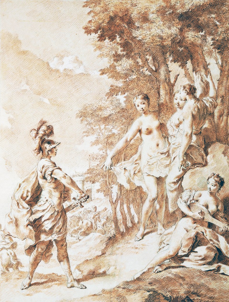 Tancredi sulla soglia della foresta incantata, scena da La Gerusalemme Liberata di Torquato Tasso, di Giovanni Battista Piazzetta (1682-1754) da Giovanni Battista Piazzetta