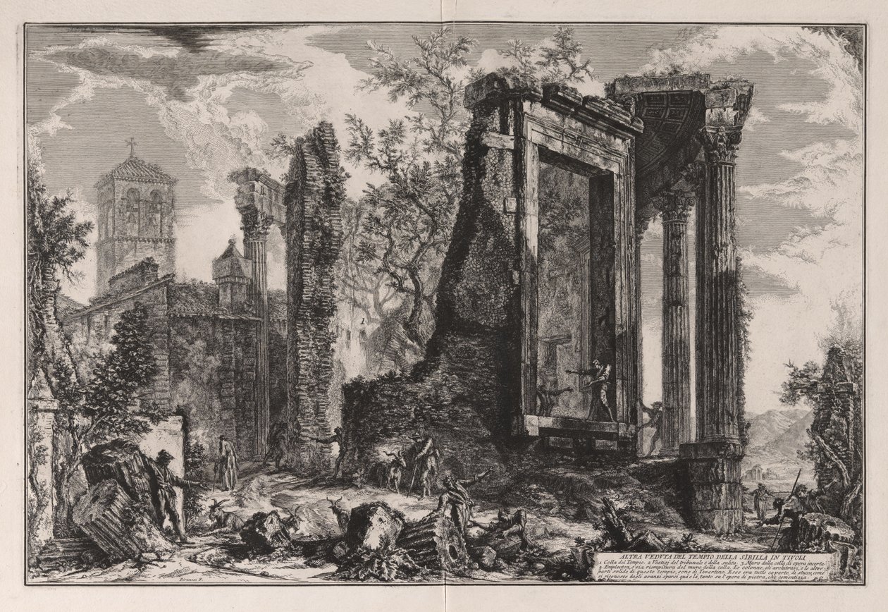 Altra veduta del Tempio della Sibilla a Tivoli, da Vedute di Roma (Vedute di Roma) da Giovanni Battista Piranesi