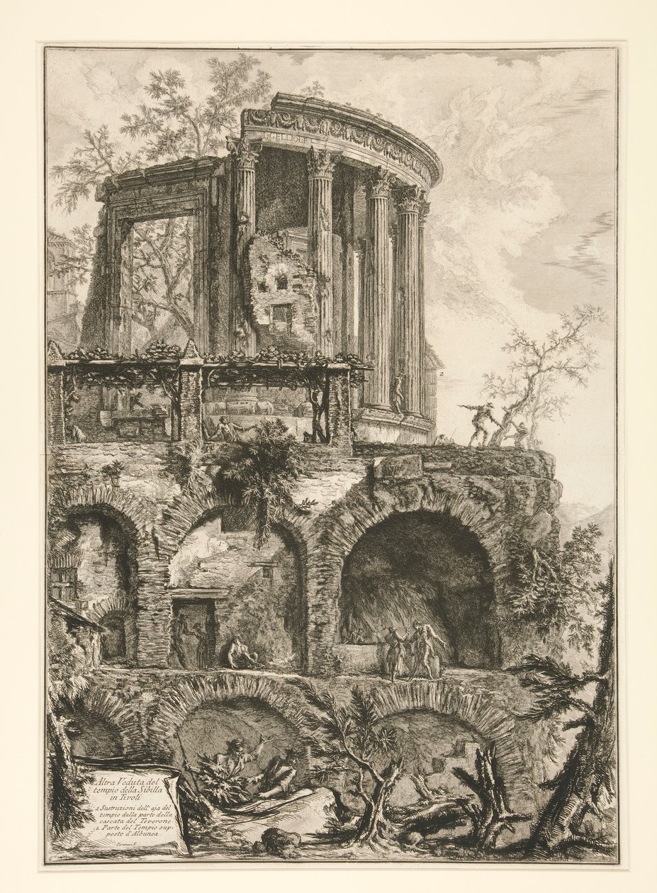 Altra veduta del tempio della Sibilla a Tivoli, da Vedute di Roma da Giovanni Battista Piranesi