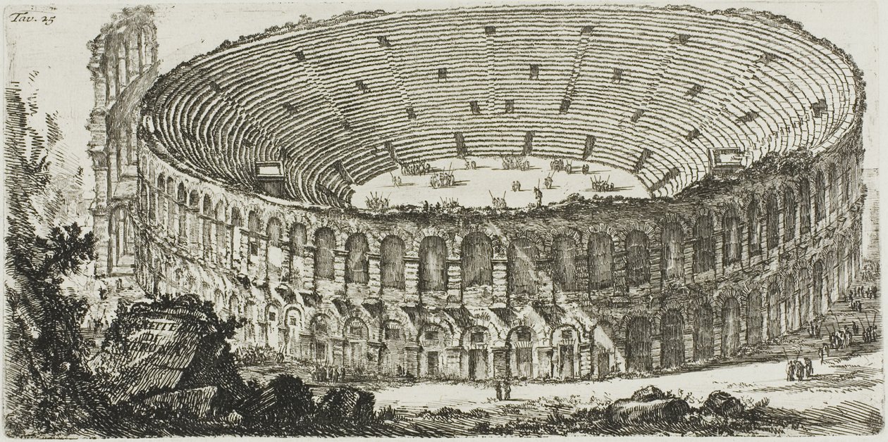 Anfiteatro di Verona, tavola 25 da Alcune vedute di archi trionfali e altri monumenti da Giovanni Battista Piranesi