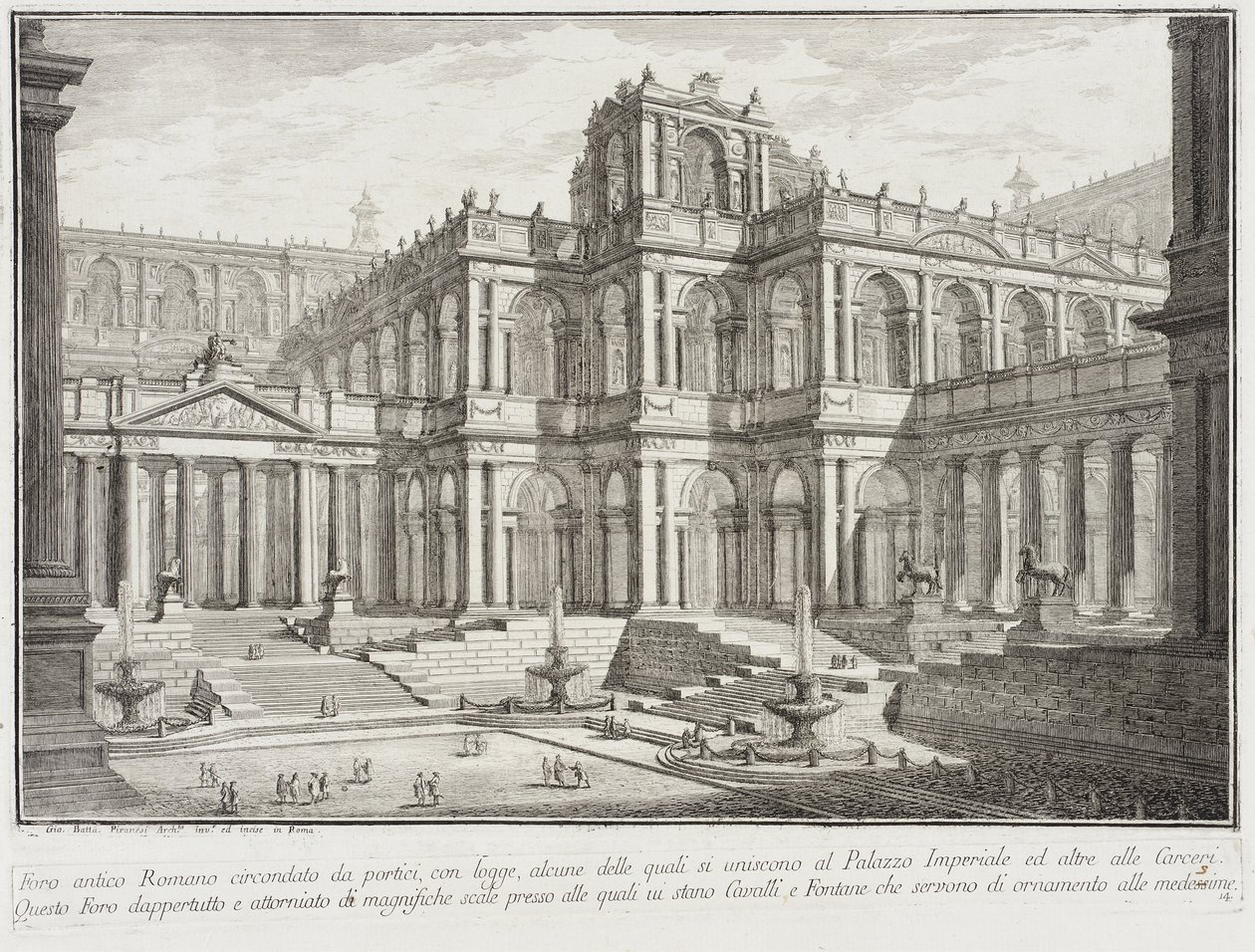 Foro antico circondato da portici da Giovanni Battista Piranesi