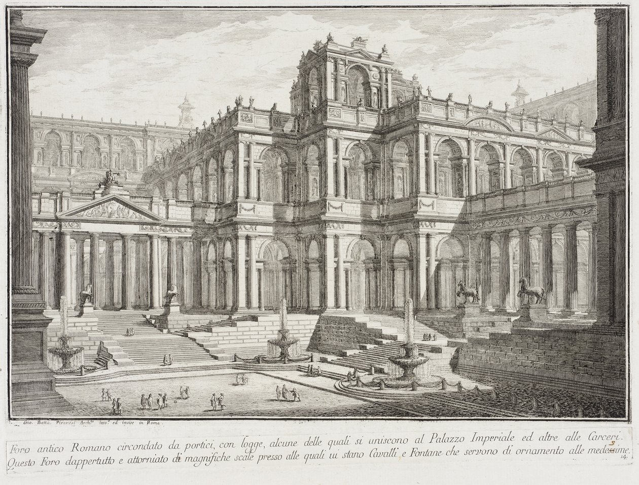 Antico Foro circondato da portici, c.1743 da Giovanni Battista Piranesi