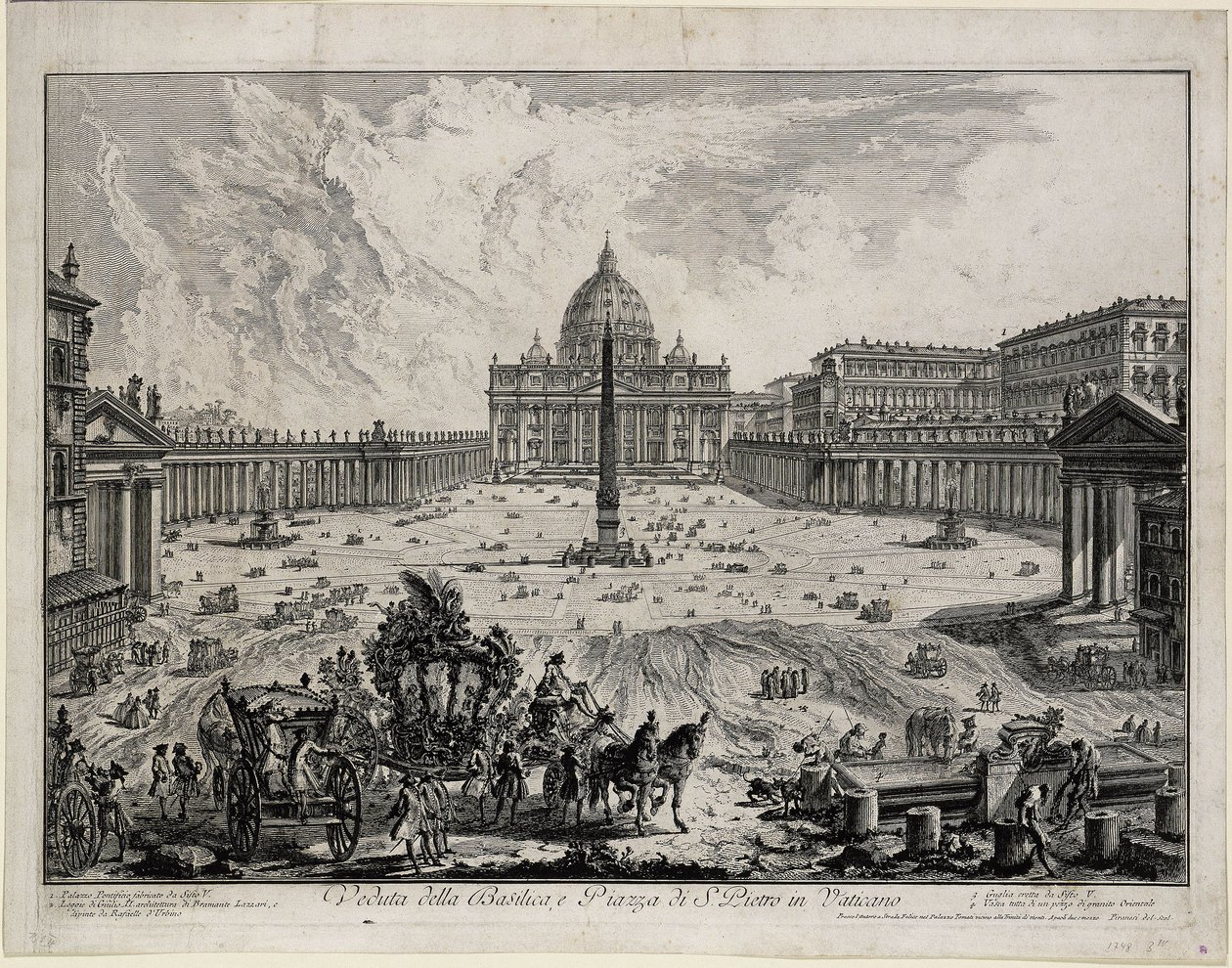 Veduta della Basilica e della piazza di San Pietro in Vaticano (da: Vedute di Roma) da Giovanni Battista Piranesi