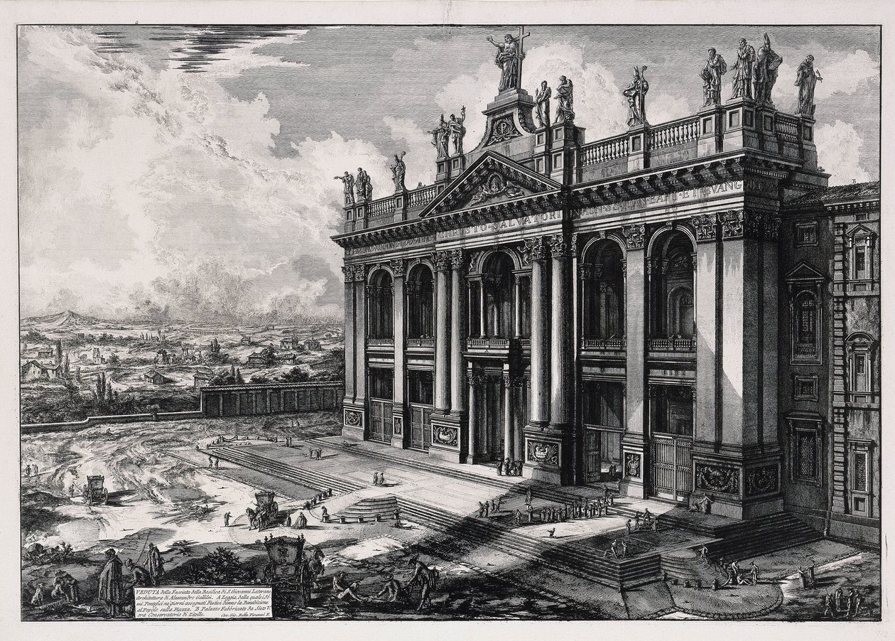 Veduta della facciata della Basilica di San Giovanni in Laterano (da: Vedute di Roma) da Giovanni Battista Piranesi