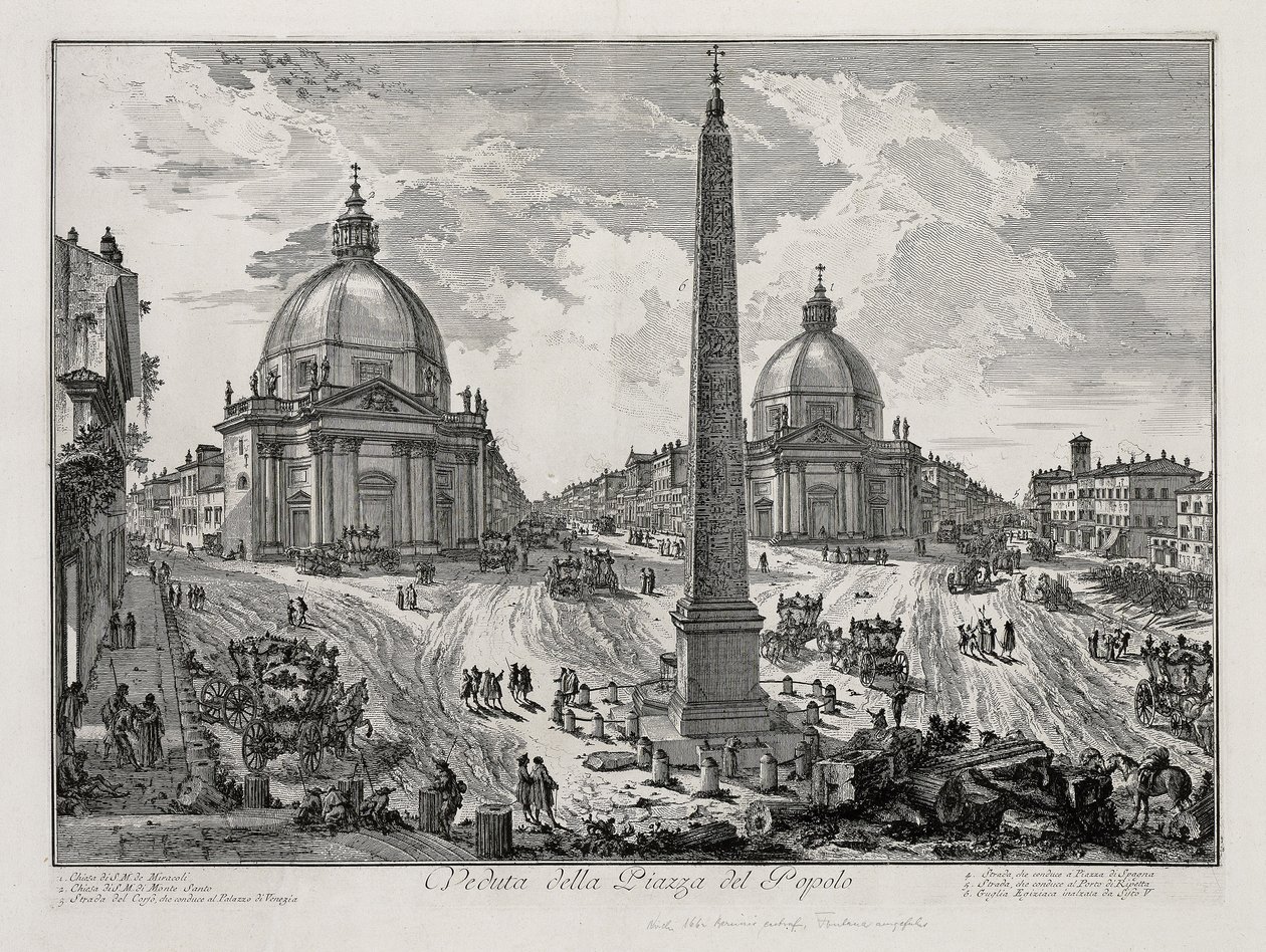 Veduta di Piazza del Popolo (da: Vedute di Roma) da Giovanni Battista Piranesi