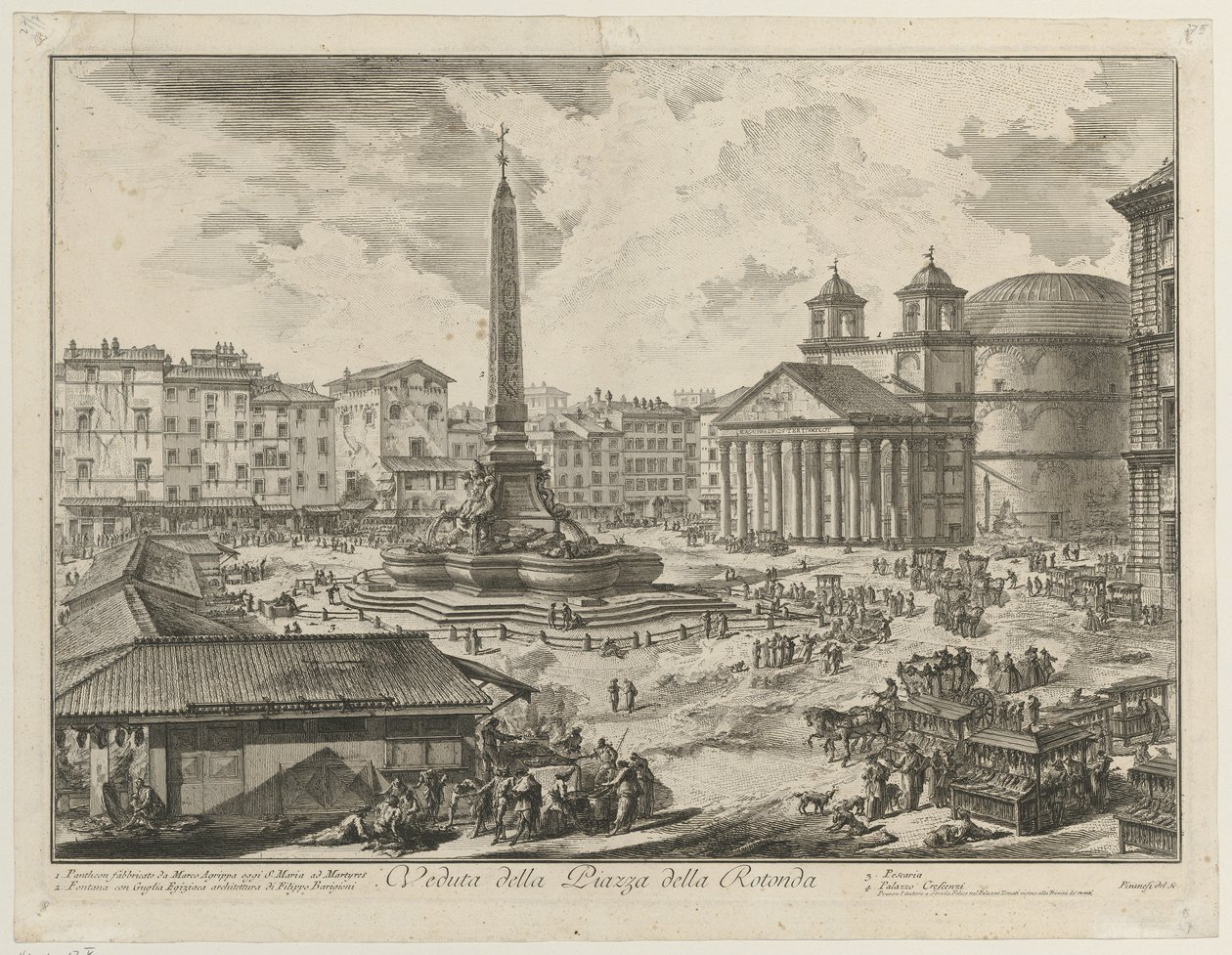 Vista di Piazza della Rotonda con il Pantheon e l