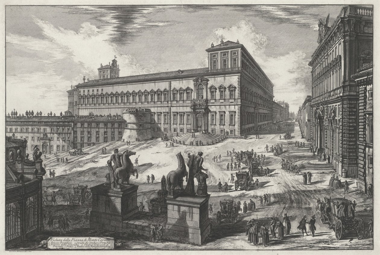 Veduta della Piazza di Monte Cavallo (da: Vedute di Roma) da Giovanni Battista Piranesi
