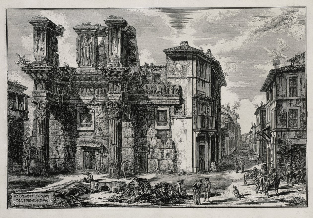 Veduta dei resti del Foro di Nerva a Roma (da: Vedute di Roma) da Giovanni Battista Piranesi