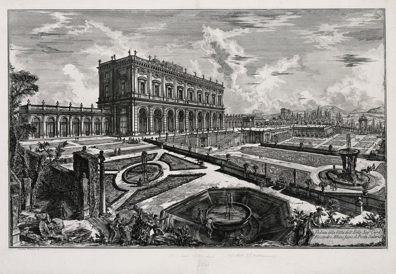 Veduta di Villa Albani davanti a Porta Salaria (da: Vedute di Roma) da Giovanni Battista Piranesi
