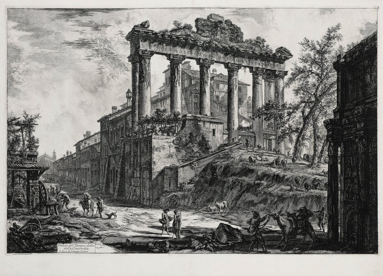 Veduta del Tempio della Concordia (da: Vedute di Roma) da Giovanni Battista Piranesi