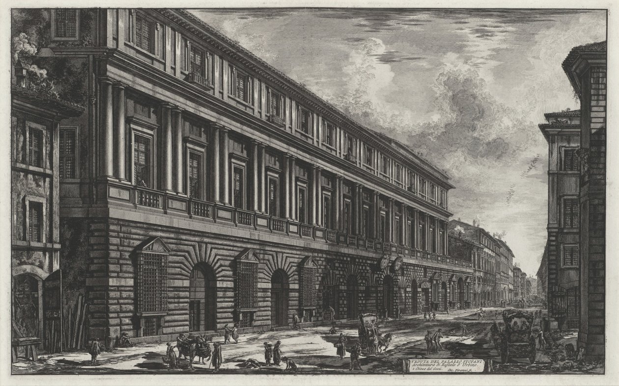 Veduta di Palazzo Stopani (da: Vedute di Roma) da Giovanni Battista Piranesi