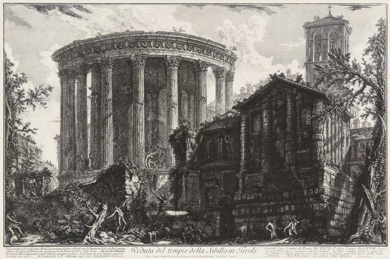Veduta del Tempio della Sibilla a Tivoli da Giovanni Battista Piranesi