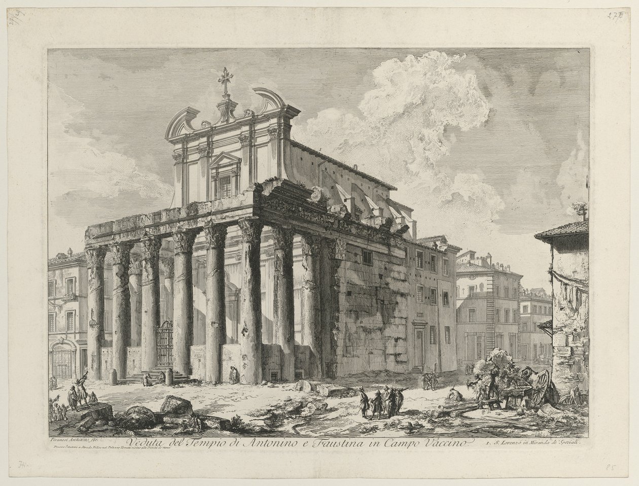 Veduta del tempio di Antonino e Faustina da Giovanni Battista Piranesi