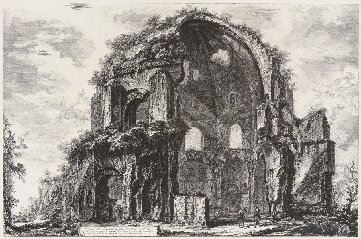 Veduta del tempio ottagonale di Minerva Medica (ninfeo) da Giovanni Battista Piranesi