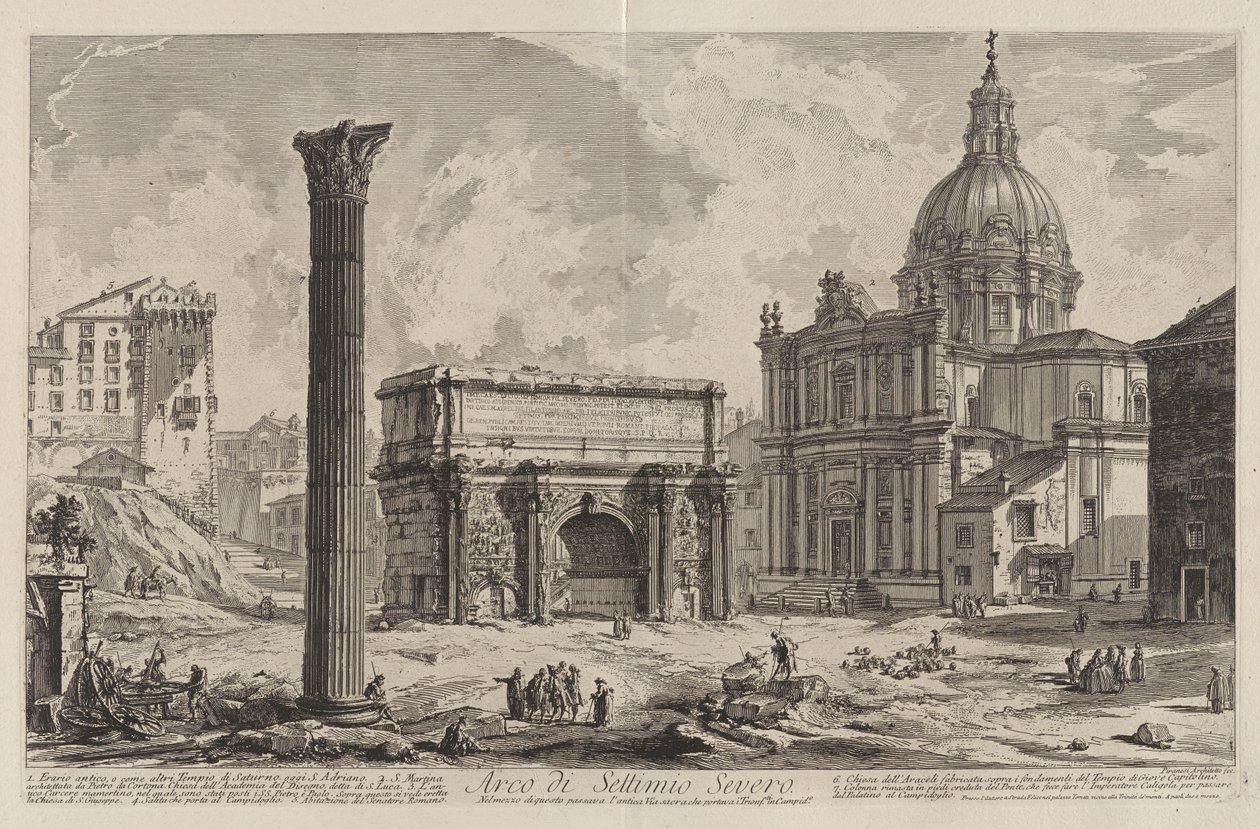 Arco di Settimio Severo. Nel mezzo di questo passava l