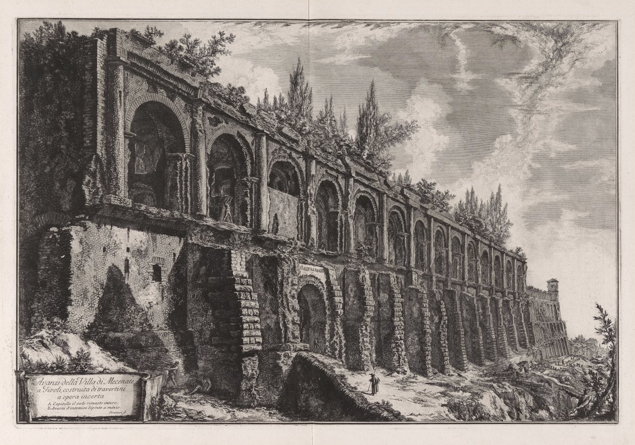 Avanzi della Villa di Mecenate a Tivoli ... da Vedute di Roma da Giovanni Battista Piranesi