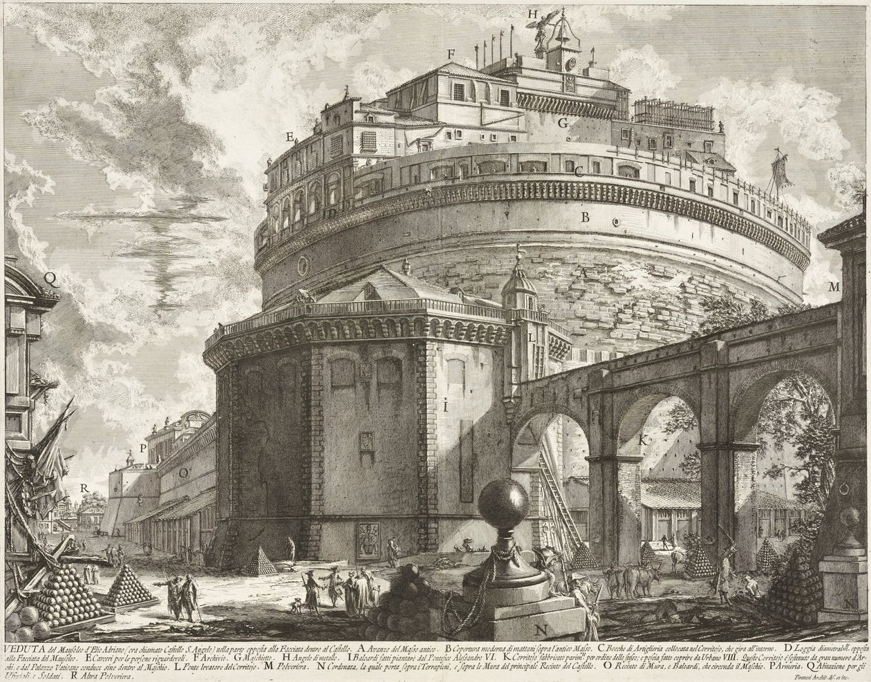Veduta del mausoleo di Aelio Adriano (Castel Sant