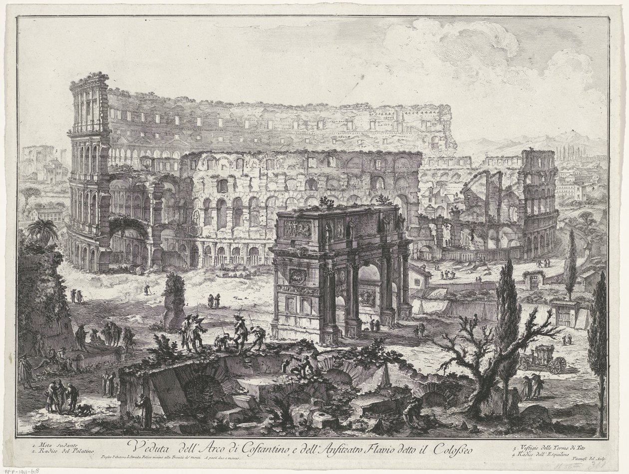 Arco di Costantino e Colosseo a Roma da Giovanni Battista Piranesi