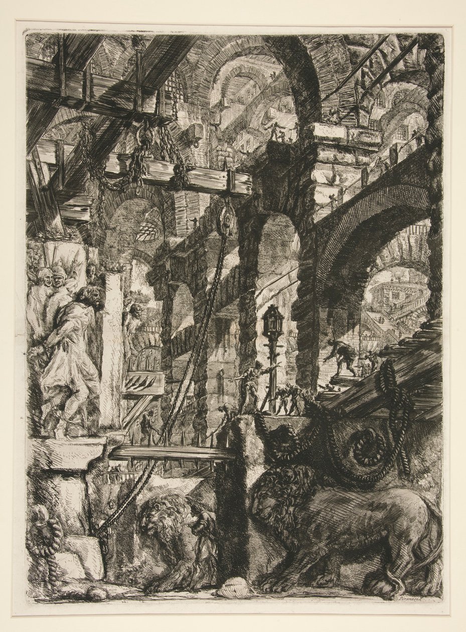 Carceri, V: I bassorilievi del leone da Giovanni Battista Piranesi
