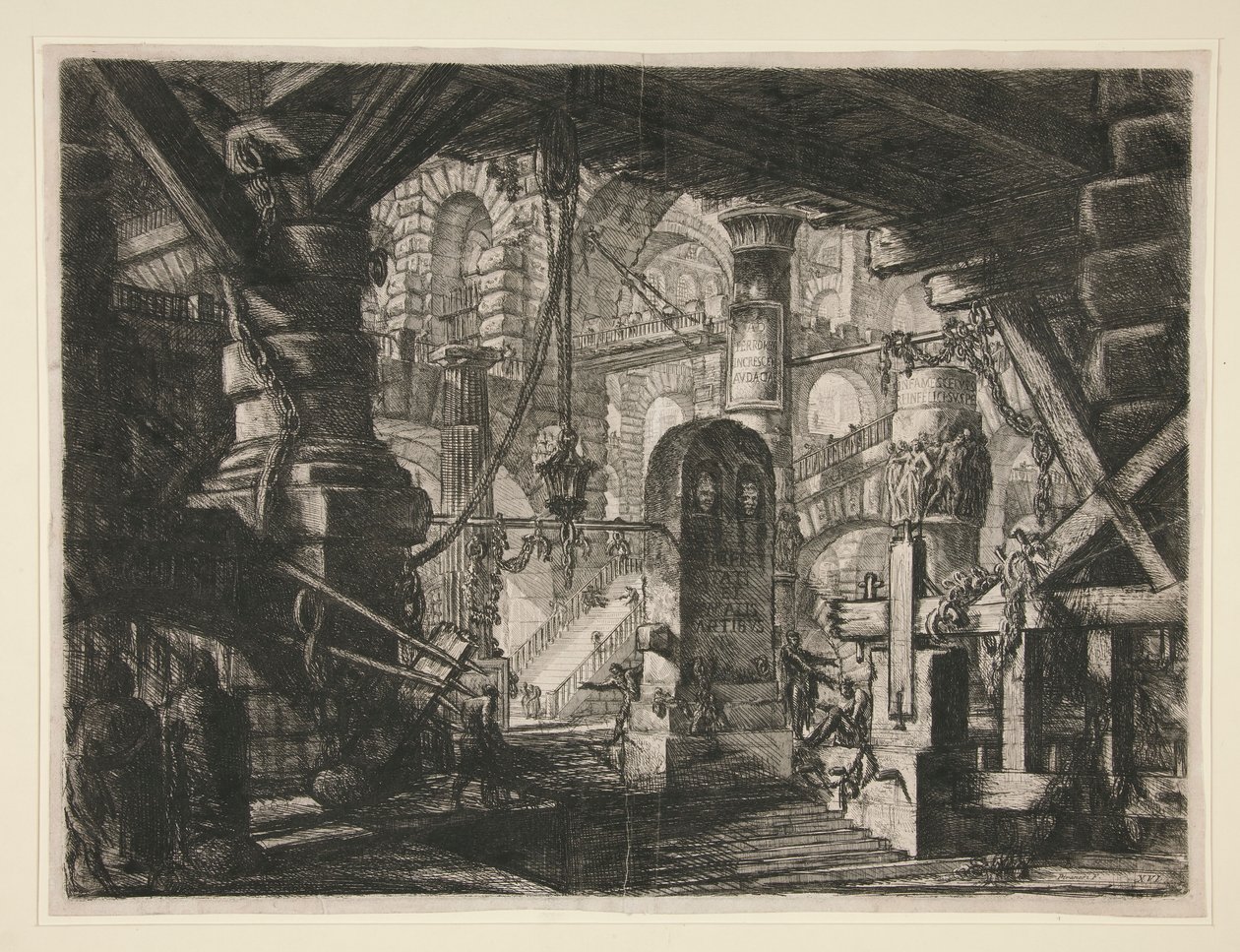 Carceri, XVI: Il molo con catene da Giovanni Battista Piranesi