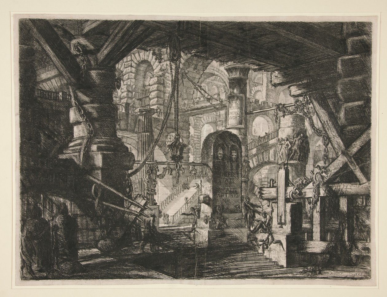 Carceri, XVI: Il molo con catene da Giovanni Battista Piranesi
