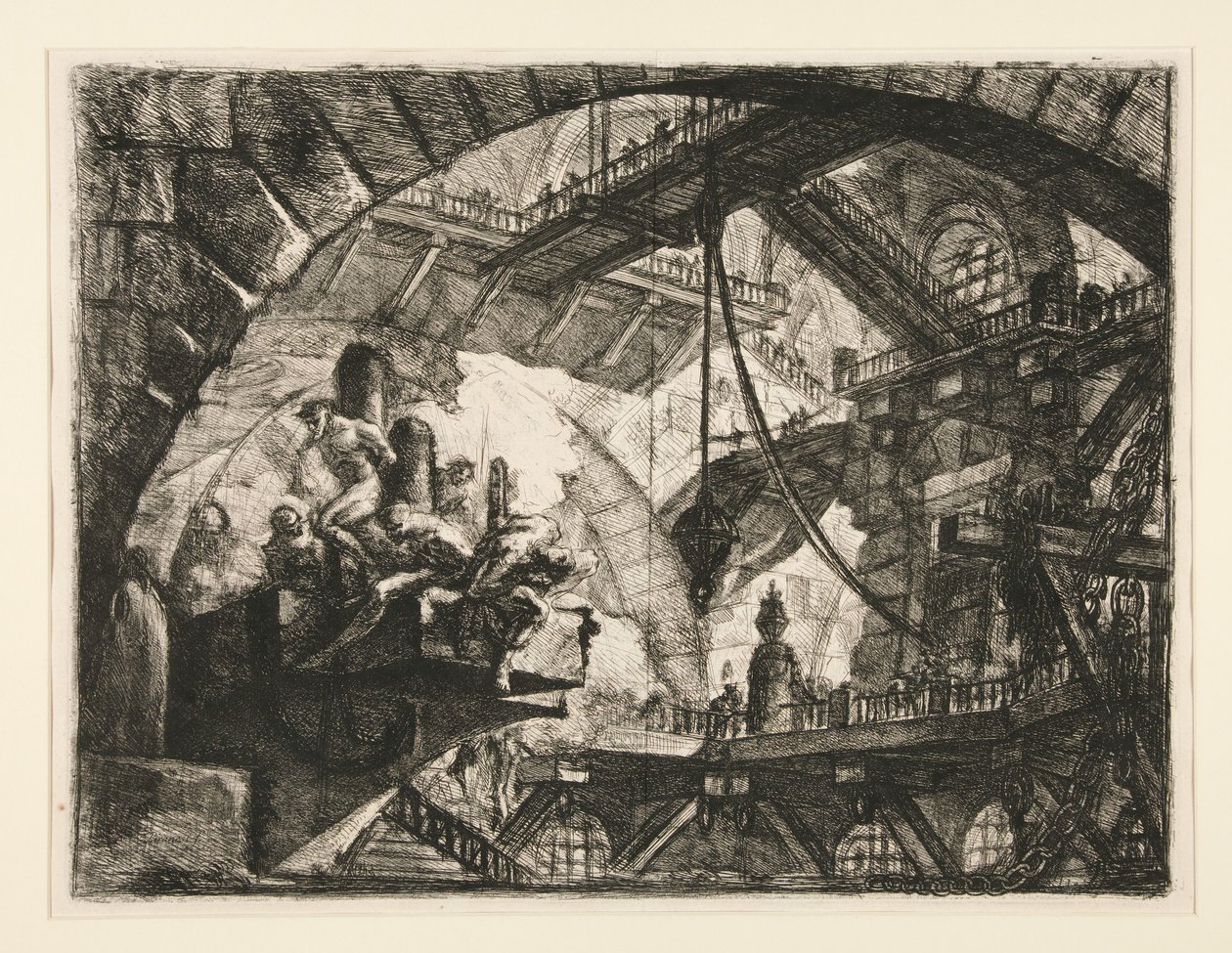 Carceri, X: Prigionieri su una piattaforma sporgente da Giovanni Battista Piranesi