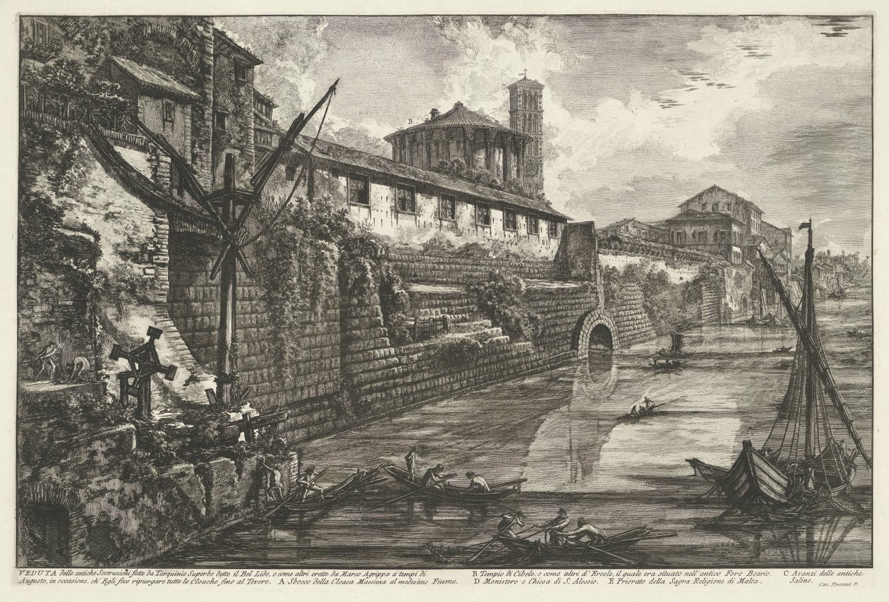 Cloaca Maxima a Roma (serie di vedute di Roma disegnate e incise da Giambattista Piranesi) da Giovanni Battista Piranesi