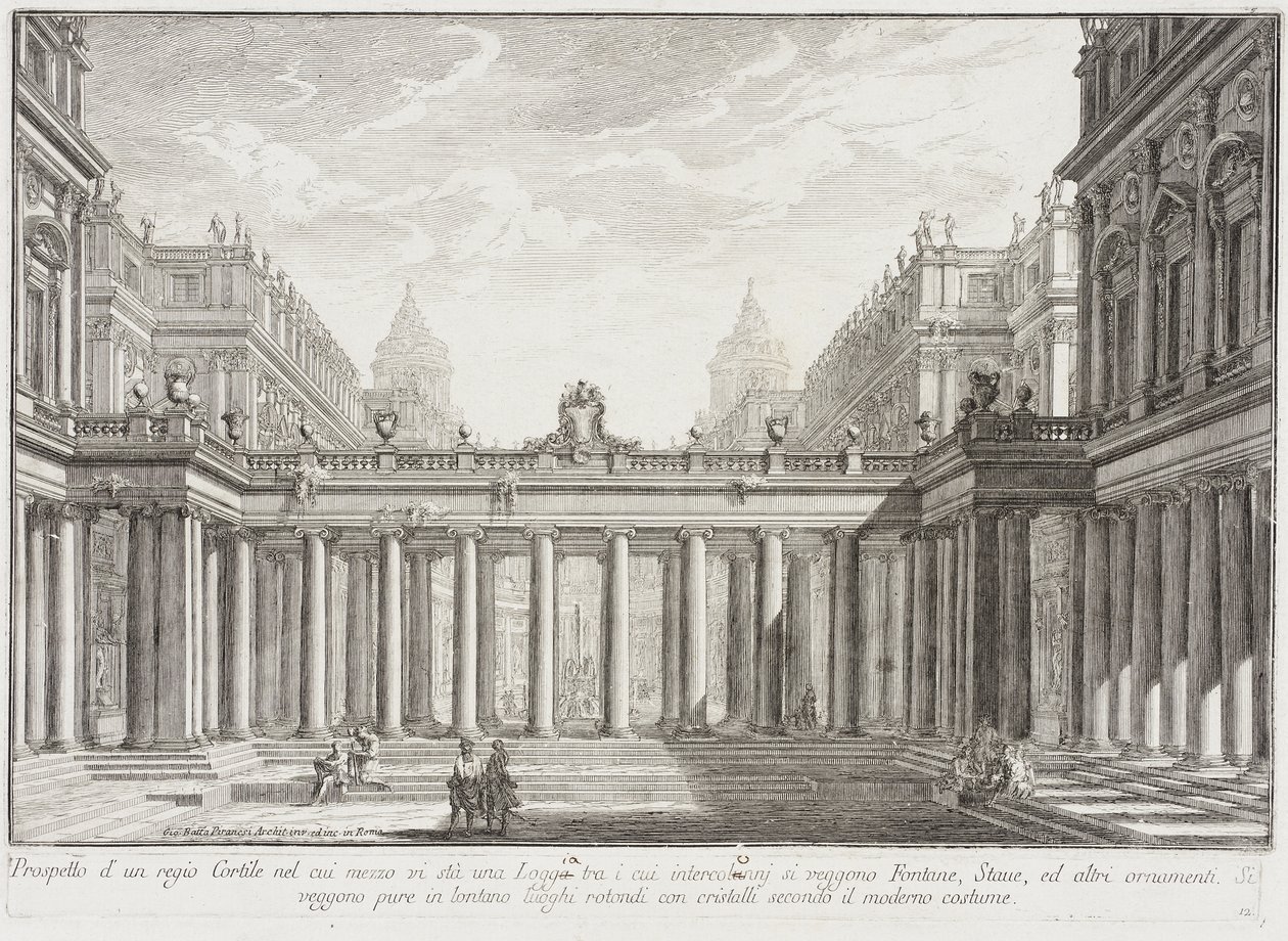 Cortile circondato da portici da Giovanni Battista Piranesi