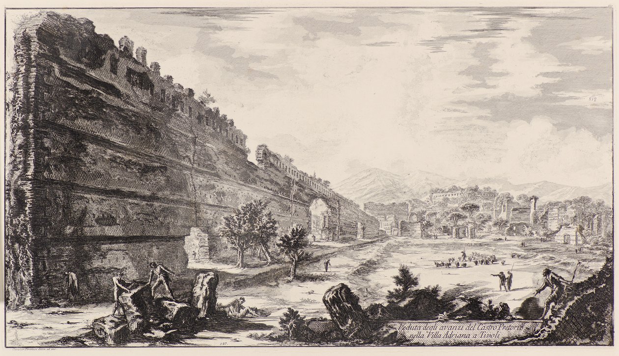 Degli avanzi del Castro Pretorio nella Villa Adriana a Tivoli da Giovanni Battista Piranesi