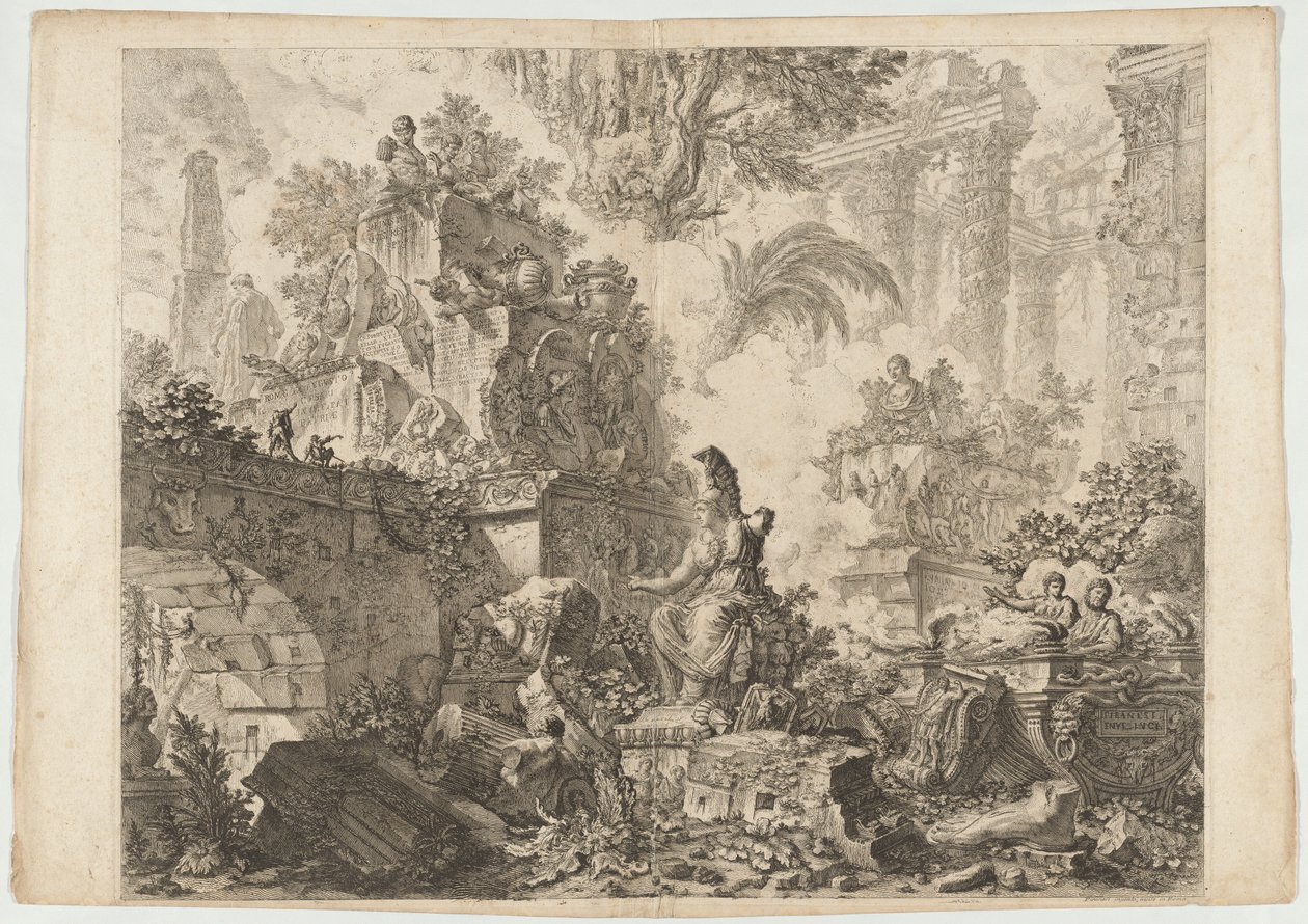 Frontespizio, con Statua di Minerva da Giovanni Battista Piranesi