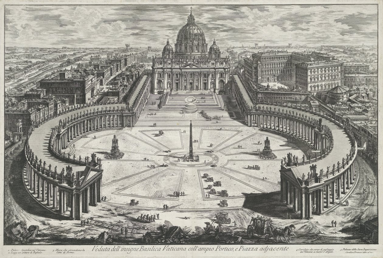 Veduta di Piazza San Pietro con la Basilica di San Pietro in Vaticano da Giovanni Battista Piranesi