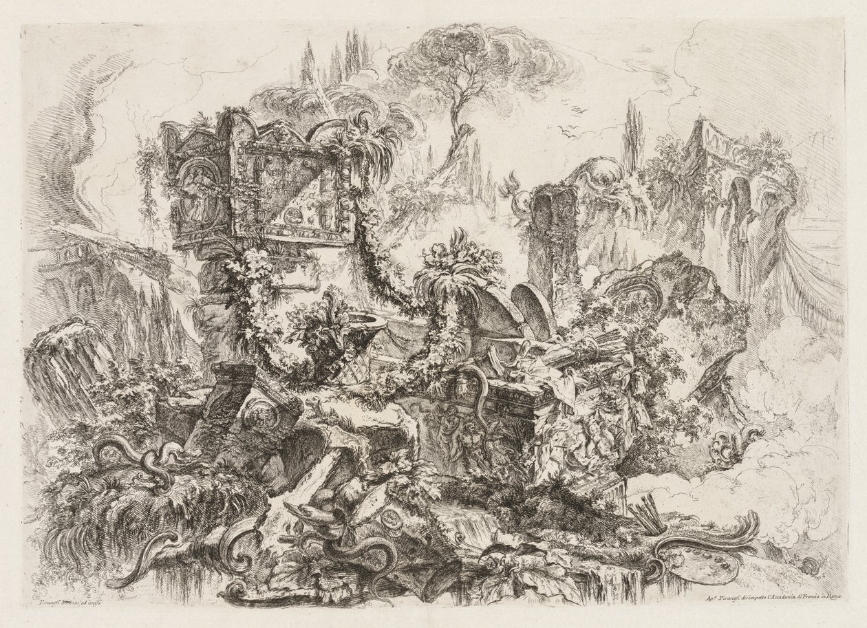 Groteschi: Rovine con serpenti da Giovanni Battista Piranesi