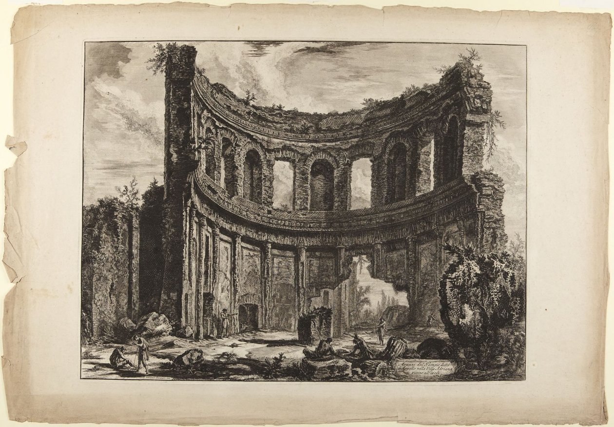 Villa Adriana. Resti del palazzo minore, anticamente chiamato Tempio di Apollo (dalla serie Vedute di Roma, 1768) da Giovanni Battista Piranesi