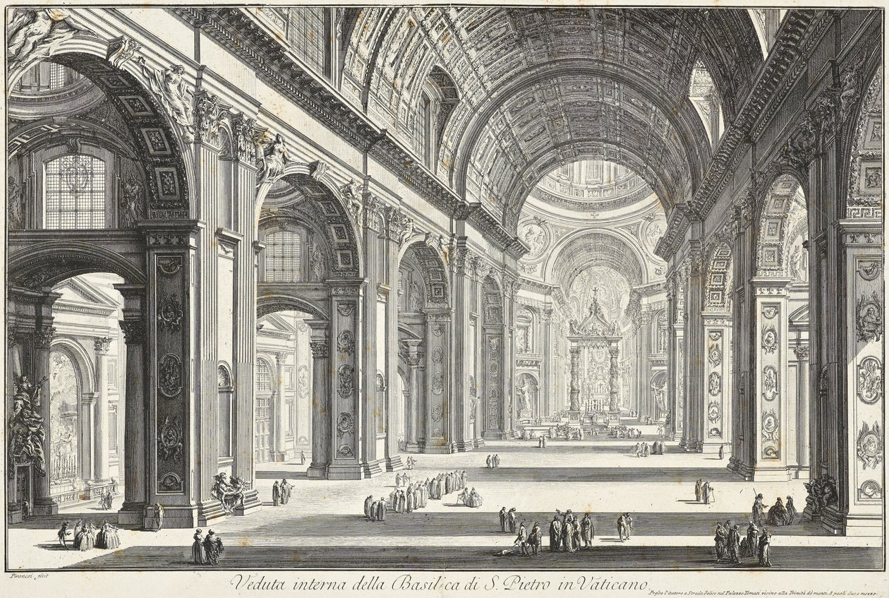 Veduta interna della Basilica di San Pietro in Vaticano da Giovanni Battista Piranesi