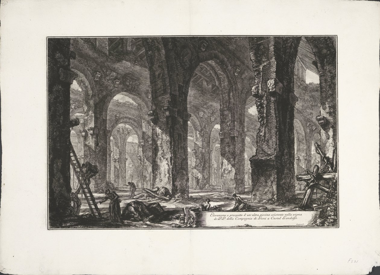 Interno di una casa da bagno a Castel Gandolfo da Giovanni Battista Piranesi