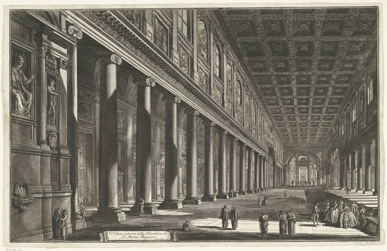 Interno della Santa Maria Maggiore a Roma (serie Vedute di Roma disegnate e incise da Giambattista Piranesi architetto veneziano) da Giovanni Battista Piranesi