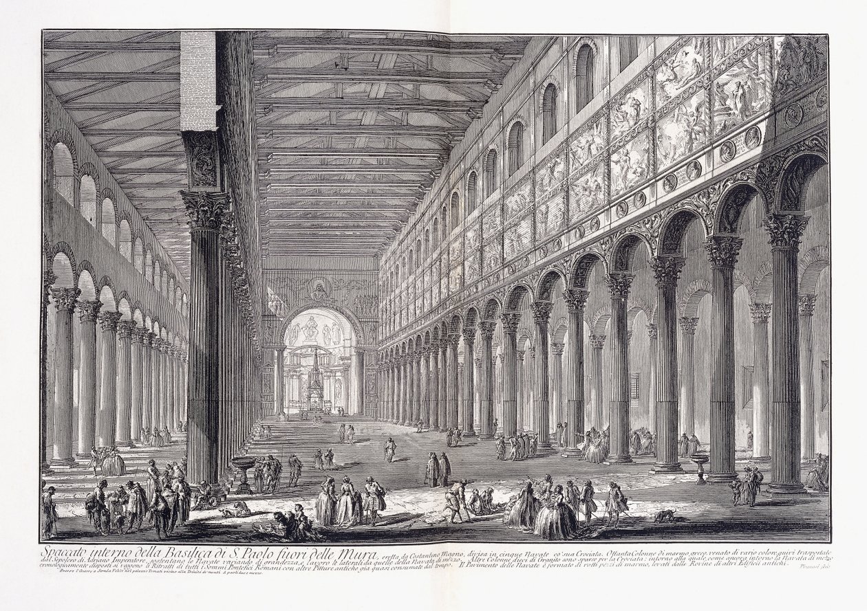 Interno della basilica di San Paolo fuori le mura da Giovanni Battista Piranesi