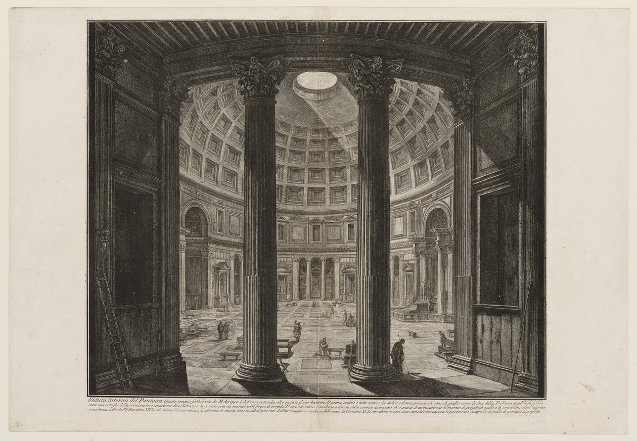 Interno del Pantheon da Giovanni Battista Piranesi