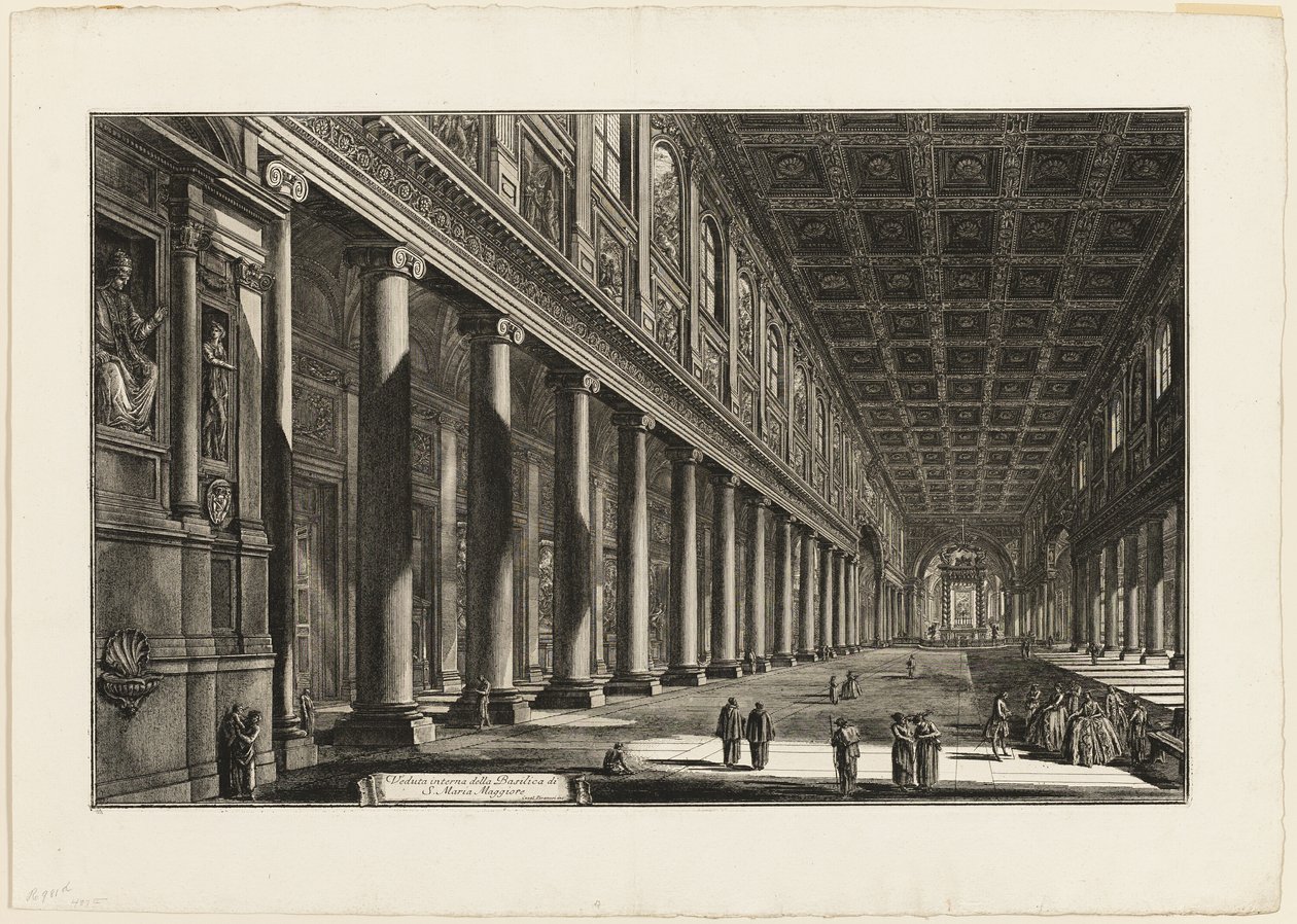 Vista interna della Basilica di S. Maria Maggiore, da Vedute di Roma da Giovanni Battista Piranesi