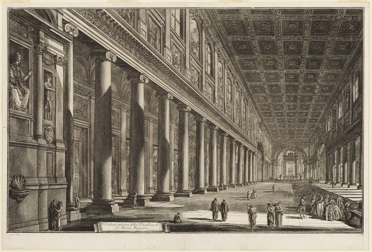 Vista interna della Basilica di S. Maria Maggiore, da Vedute di Roma da Giovanni Battista Piranesi