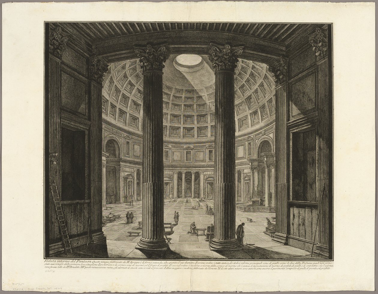 Vista Interna del Pantheon, da Vedute di Roma da Giovanni Battista Piranesi