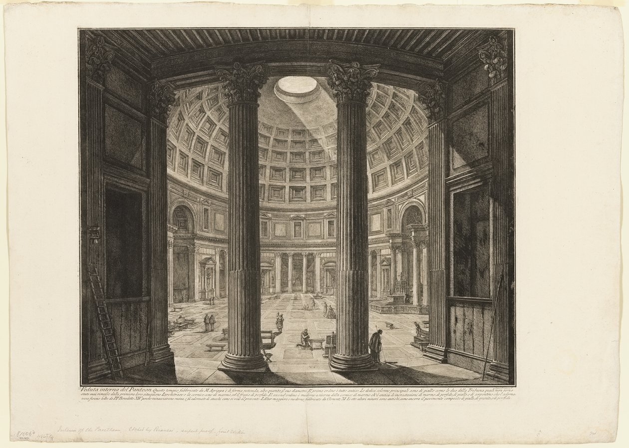 Vista Interna del Pantheon, da Vedute di Roma da Giovanni Battista Piranesi