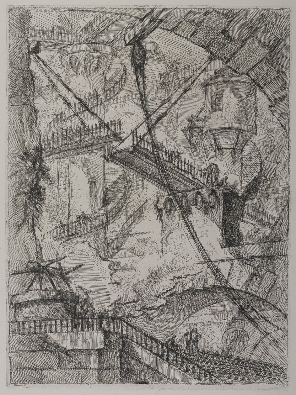 Invenzioni Capric di Carceri; Hind 7, Primo Stato di Tre, c. 1749 da Giovanni Battista Piranesi