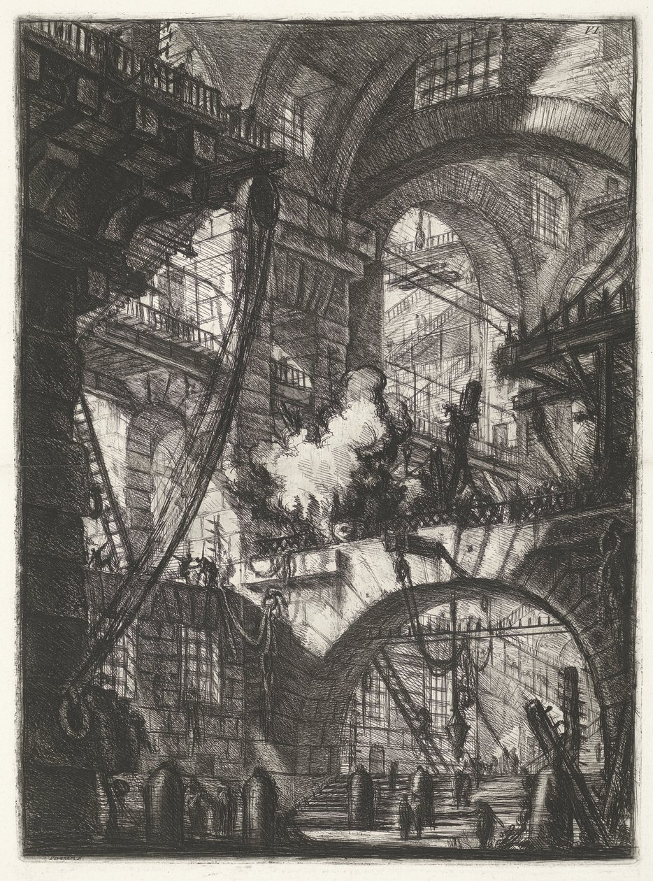 Prigione con fuoco fumante da Giovanni Battista Piranesi