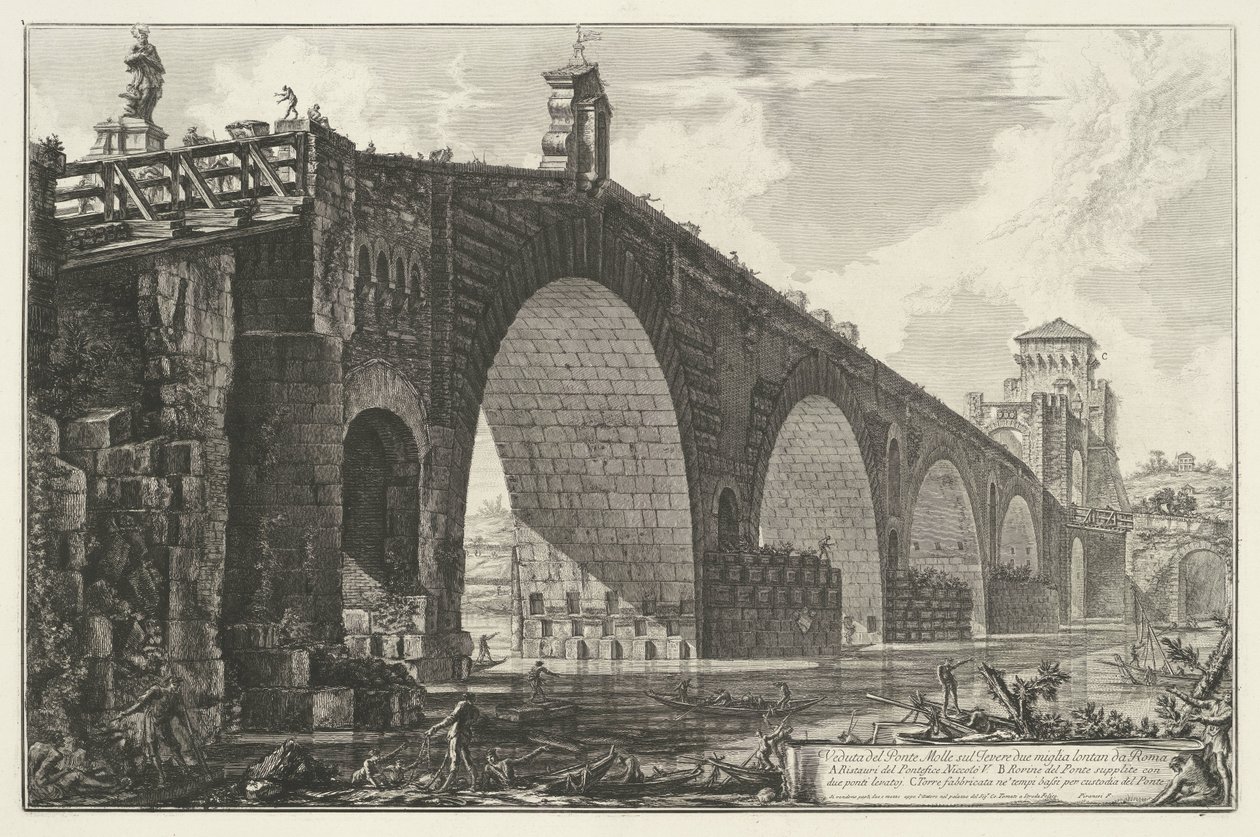 Ponte Milvio a Roma da Giovanni Battista Piranesi