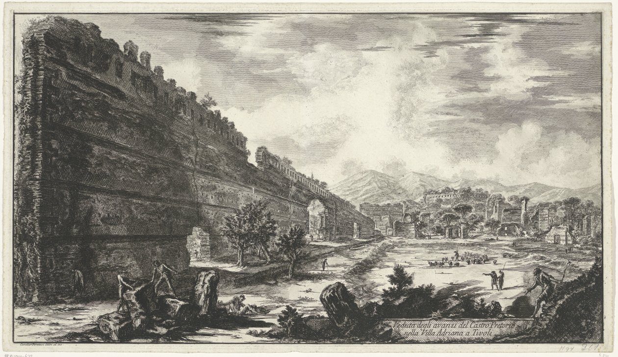 Pecile nella Villa Adriana a Tivoli (vedute di Roma disegnate e incise da Giambattista Piranesi) da Giovanni Battista Piranesi