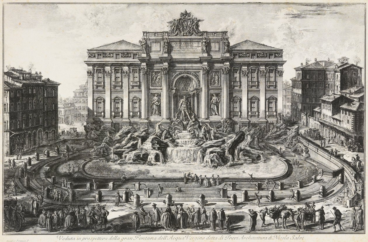 Veduta prospettica della grande fontana dell
