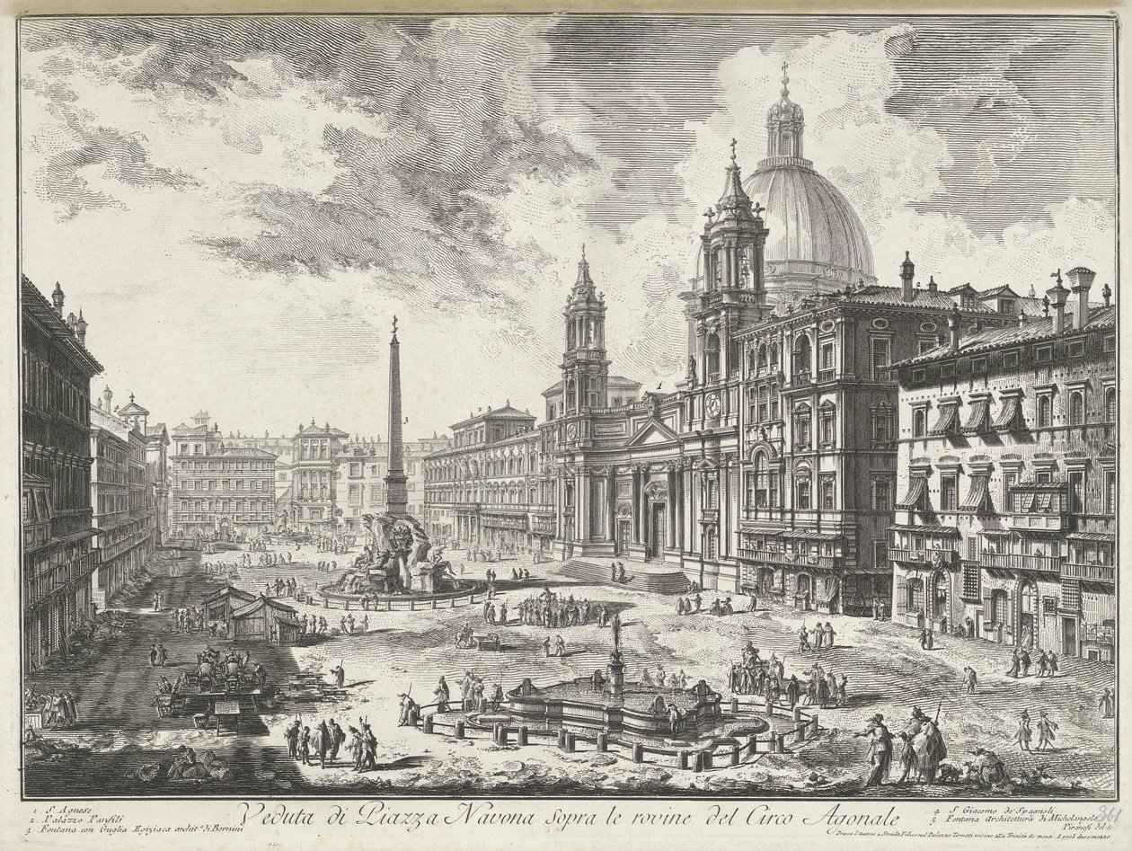 Piazza Navona a Roma (vedute di Roma disegnate e incise da Giambattista Piranesi) da Giovanni Battista Piranesi