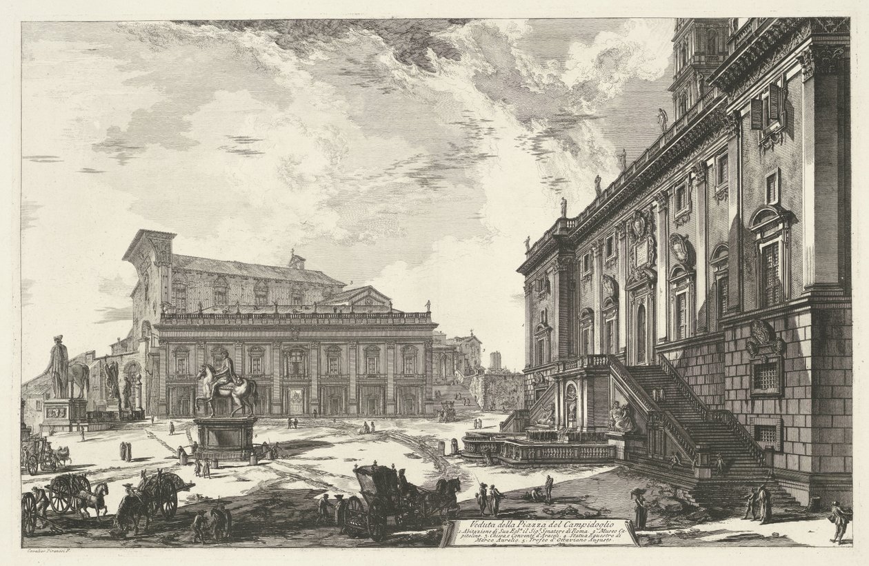 Piazza del Campidoglio a Roma da Giovanni Battista Piranesi