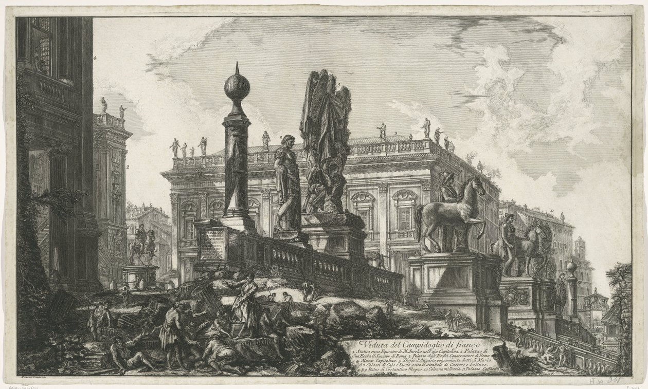 Piazza del Campidoglio vista da sinistra da Giovanni Battista Piranesi
